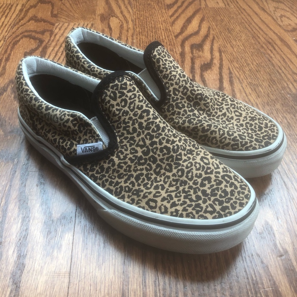 Vans Leopard Slip Ons Sz 2.5